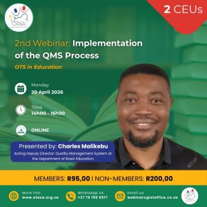 OTASA 2nd Webinar: Implementation of the QMS Process